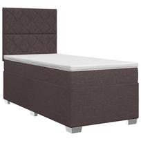 vidaXL Spyruoklinė lova su čiužiniu Tamsiai rudas 90 x 200 cm Audinys