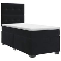 vidaXL Spyruoklinė lova su čiužiniu Juoda 90 x 200 cm Aksomas