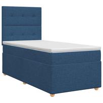 vidaXL Spyruoklinė lova su čiužiniu Mėlyna 90 x 200 cm Audinys