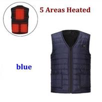 Men Autumn Outdoor USB 5 Places Infrared Heating Vest Jacket Winter Flexible Electric Thermal Clothing Waistcoat Fishing Hiking XXXXL raudona