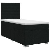 vidaXL Spyruoklinė lova su čiužiniu Juoda 90 x 200 cm Audinys