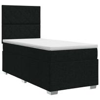 vidaXL Spyruoklinė lova su čiužiniu Juoda 90 x 200 cm Audinys