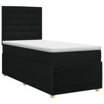 vidaXL Spyruoklinė lova su čiužiniu Juoda 90 x 200 cm Audinys