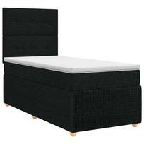 vidaXL Spyruoklinė lova su čiužiniu Juoda 90 x 200 cm Audinys