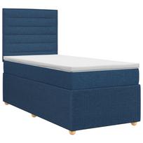 vidaXL Spyruoklinė lova su čiužiniu Mėlyna 90 x 200 cm Audinys