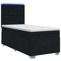 vidaXL Spyruoklinė lova su čiužiniu Juoda 90 x 200 cm Audinys