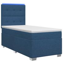 vidaXL Spyruoklinė lova su čiužiniu Mėlyna 90 x 200 cm Audinys