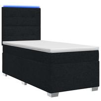 vidaXL Spyruoklinė lova su čiužiniu Juoda 90 x 200 cm Audinys