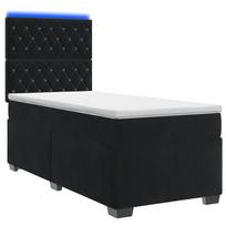 vidaXL Spyruoklinė lova su čiužiniu Juoda 90 x 200 cm Aksomas