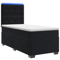 vidaXL Spyruoklinė lova su čiužiniu Juoda 90 x 200 cm Aksomas