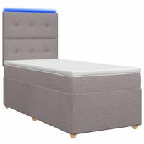 vidaXL Spyruoklinė lova su čiužiniu Taupe 90 x 200 cm Audinys