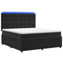 vidaXL LED lovos čiužinys su LED apšvietimu Juoda 140 x 190 cm Aksomas