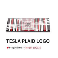 Model3 Naujas PLAID logotipo automobilio lipdukas automobilių emblemos ženklelio lipdukai, skirti Tesla Model 3 YSX priedams 2022 m. vidaus dalių modeliuiY Sticker gray