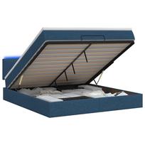 vidaXL Otmana lova su matracsu ir LED Mėlyna 140 x 190 cm Audinys