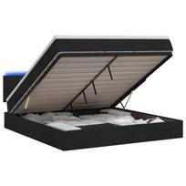vidaXL Otmana lova su matracsu ir LED Juoda 140 x 190 cm Audinys
