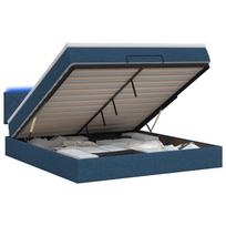 vidaXL Otmana lova su matracsu ir LED Mėlyna 140 x 200 cm Audinys