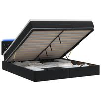 vidaXL Otmana lova su matracsu ir LED Juoda 140 x 190 cm Aksomas