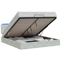 vidaXL Otmana lova su matracsu ir LED Šviesiai pilka 140 x 200 cm