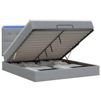 vidaXL Otmana lova su matracsu ir LED Šviesiai pilka 140 x 190 cm