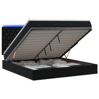 vidaXL Otmana lova su matracsu ir LED Juoda 140 x 200 cm Aksomas