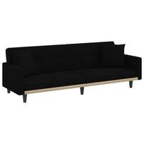 vidaXL Sofa-lova su pagalvėlėmis, juodos spalvos, audinys