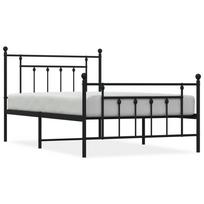 vidaXL Lovos rėmas su galvūgaliu/kojūgaliu, juodas, 107x203cm, metalas