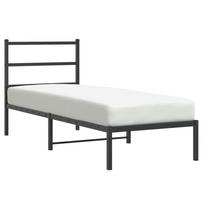 vidaXL Metalinis lovos rėmas su galvūgaliu, juodos spalvos, 80x200cm
