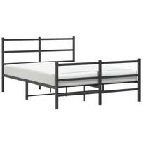 vidaXL Lovos rėmas su galvūgaliu/kojūgaliu, juodas, 135x190cm, metalas
