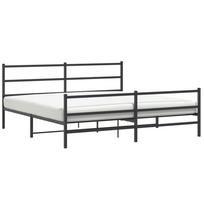 vidaXL Lovos rėmas su galvūgaliu/kojūgaliu, juodas, 193x203cm, metalas