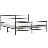 vidaXL Lovos rėmas su galvūgaliu/kojūgaliu, juodas, 183x213cm, metalas