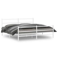vidaXL Lovos rėmas su galvūgaliu/kojūgaliu, baltas, 183x213cm, metalas