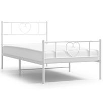 vidaXL Lovos rėmas su galvūgaliu/kojūgaliu, baltas, 107x203cm, metalas