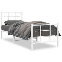 vidaXL Lovos rėmas su galvūgaliu/kojūgaliu, baltas, 75x190cm, metalas