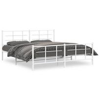 vidaXL Lovos rėmas su galvūgaliu/kojūgaliu, baltas, 183x213cm, metalas