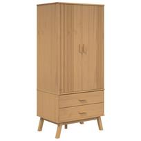 vidaXL Drabužių spinta OLDEN, ruda, 76,5x53x172cm, pušies masyvas