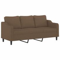 vidaXL Trivietė sofa, rudos spalvos, 180cm, audinys