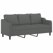 vidaXL Trivietė sofa, tamsiai pilkos spalvos, 180cm, audinys