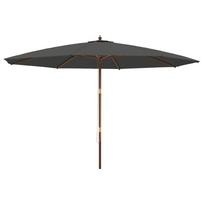 vidaXL Sodo skėtis su mediniu stulpu, antracito spalvos, 400x273cm