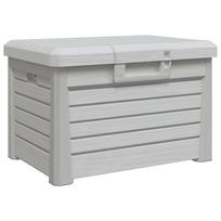 vidaXL Lauko dėžė pagalvėlėms, pilka, 73x50,5x46,5cm, PP