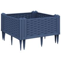vidaXL Sodo lovelis su kuoliukais, mėlyna pilkas, 42,5x42,5x28,5cm, PP