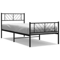 vidaXL Lovos rėmas su galvūgaliu/kojūgaliu, juodas, 80x200cm, metalas