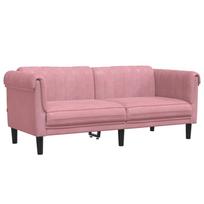 vidaXL Dvivietė sofa, rožinės spalvos, aksomas