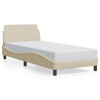 vidaXL Lovos rėmas su galvūgaliu Dover kreminės 90x190cm audinys