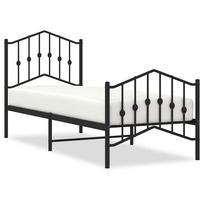 vidaXL Lovos rėmas su galvūgaliu/kojūgaliu, juodas, 75x190cm, metalas