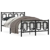 vidaXL Lovos rėmas su galvūgaliu/kojūgaliu, juodas, 120x190cm, metalas