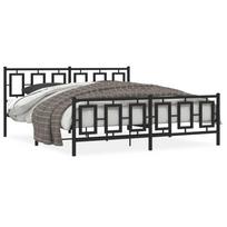 vidaXL Lovos rėmas su galvūgaliu/kojūgaliu, juodas, 183x213cm, metalas