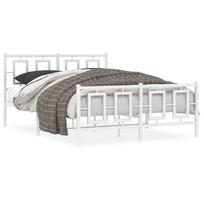 vidaXL Lovos rėmas su galvūgaliu/kojūgaliu, baltas, 135x190cm, metalas