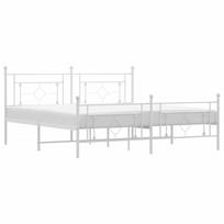 vidaXL Lovos rėmas su galvūgaliu/kojūgaliu, baltas, 183x213cm, metalas