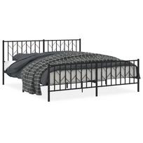 vidaXL Lovos rėmas su galvūgaliu/kojūgaliu, juodas, 183x213cm, metalas