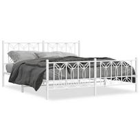 vidaXL Lovos rėmas su galvūgaliu/kojūgaliu, baltas, 183x213cm, metalas